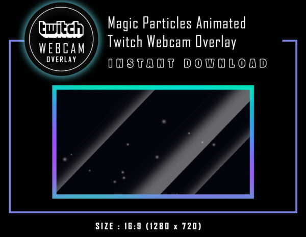 Twitch Webcam Overlay with Purple Magic Particles