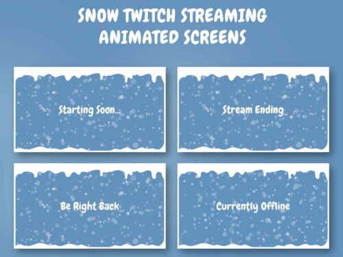 Snow Twitch Animated Screen or Streaming Scenes