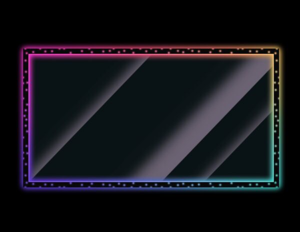 Twitch Webcam Overlay - Animated Glowing Neon Pastel Colors - Full View