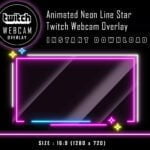 Twitch Webcam Overlay - Animated Neon Line Star