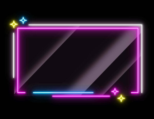 Twitch Webcam Overlay - Animated Neon Line Star - Full View