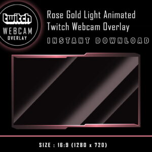 Twitch Webcam Overlay - Animated Pink Rose Gold Light Border