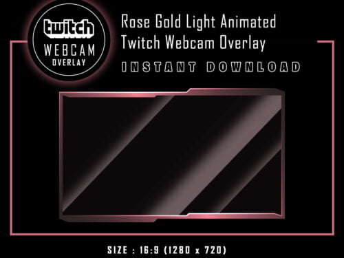 Twitch Webcam Overlay - Animated Pink Rose Gold Light Border