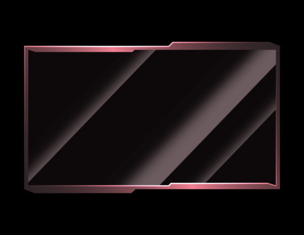 Twitch Webcam Overlay - Animated Pink Rose Gold Light Border - Full View