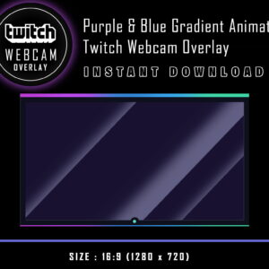 Twitch Webcam Overlay - Animated Purple & Blue Gradient