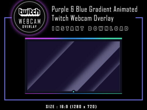 Twitch Webcam Overlay - Animated Purple & Blue Gradient