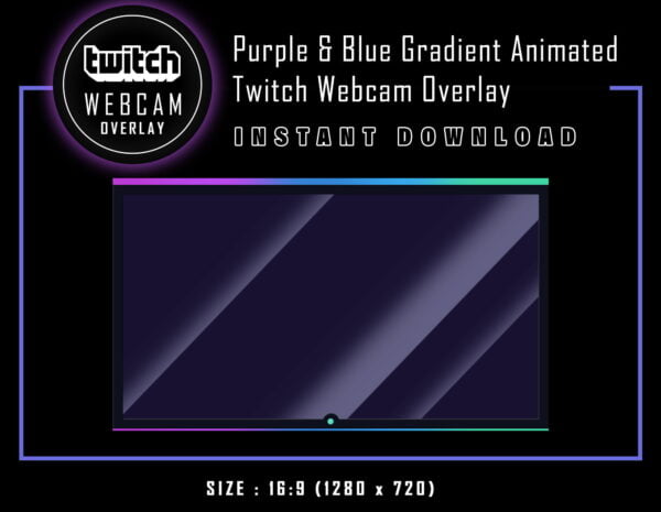 Twitch Webcam Overlay - Animated Purple & Blue Gradient
