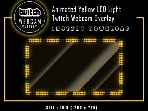 Twitch Webcam Overlay - Animated Yellow LED Light Border