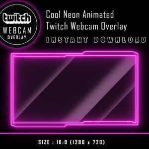 Twitch Webcam Overlay with 4 Neon Color Animation