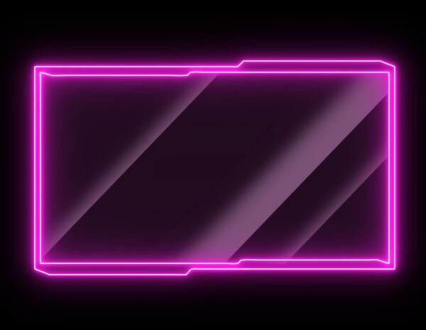 Twitch Webcam Overlay with 4 Neon Color Animation - Full View - Pink