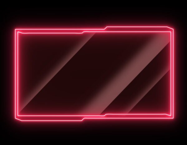 Twitch Webcam Overlay with 4 Neon Color Animation - Full View - Red