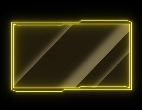Twitch Webcam Overlay with 4 Neon Color Animation - Full View - Yellow