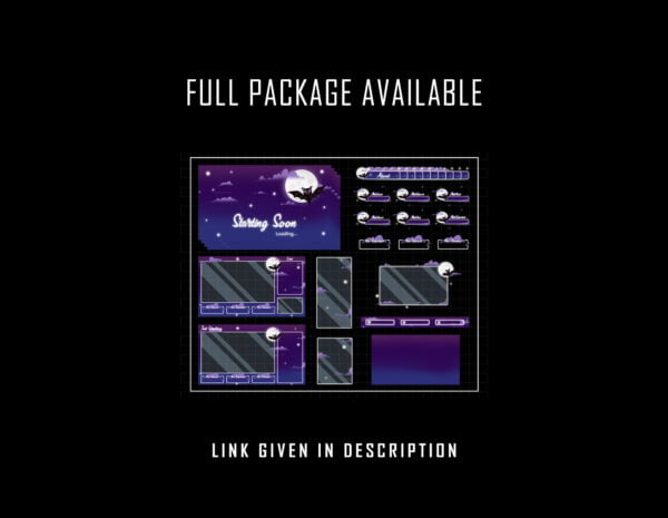 Animated Twitch Alerts - Halloween Cute Bat & Moon Alerts - Twitch Full Overlay Pack