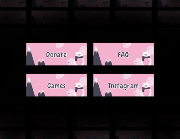 Bear Twitch Panels - 20x Peach Pink Cute Bear Panels - Image1