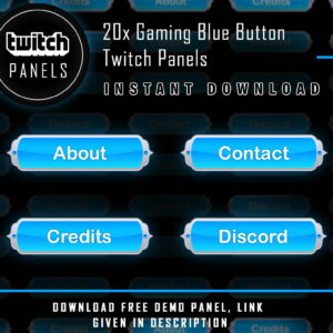 Blue Twitch Panels - 20x Gaming Blue Button Panels