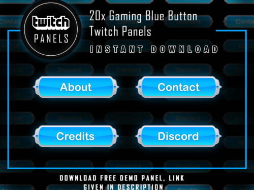 Blue Twitch Panels - 20x Gaming Blue Button Panels