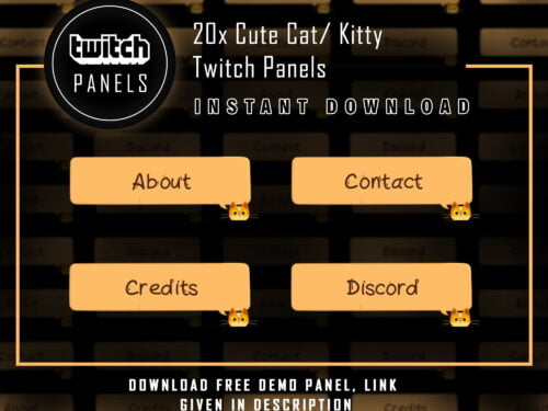 Cat Twitch Panels - 20x Cute Cat/ Kitty Panels