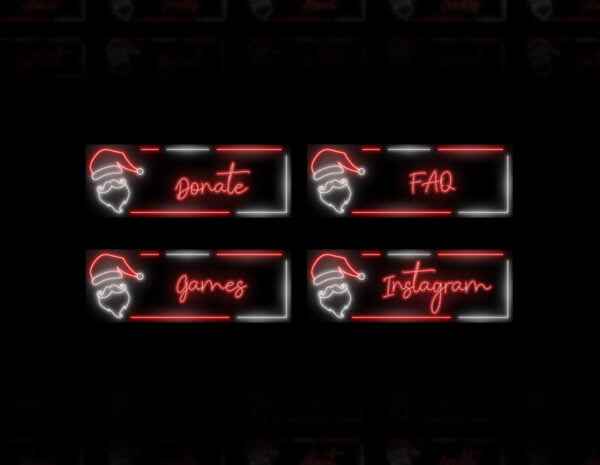 Christmas Neon Twitch Panels - 20x Neon Santa Panels - Image1