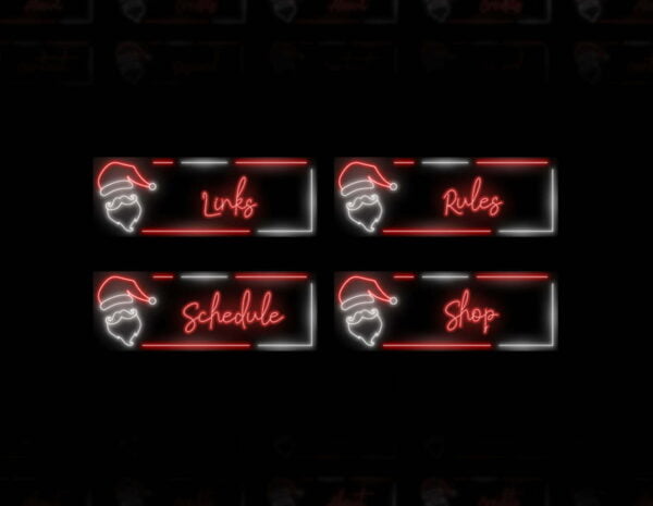 Christmas Neon Twitch Panels - 20x Neon Santa Panels - Image2