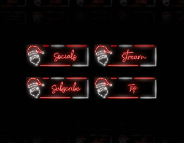Christmas Neon Twitch Panels - 20x Neon Santa Panels - Image3