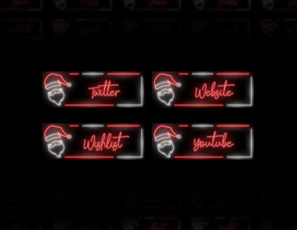 Christmas Neon Twitch Panels - 20x Neon Santa Panels - Image4