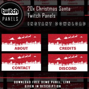 Christmas Twitch Panels - 20x Christmas Santa Panels