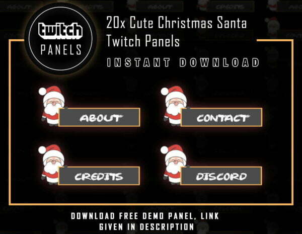 Christmas Twitch Panels - 20x Cute Christmas Santa Panels