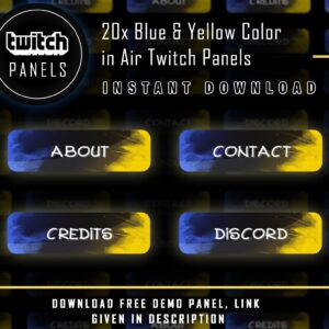 Colorful Twitch Panels - 20x Blue & Yellow Color in Air Panels