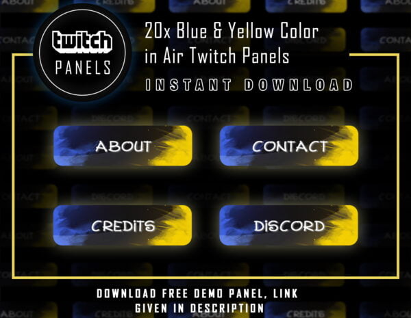 Colorful Twitch Panels - 20x Blue & Yellow Color in Air Panels