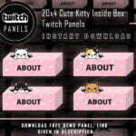 Cute Twitch Panels - 20x4 Kitty Inside Box Panels