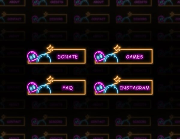 Gaming Twitch Panels - 20x Bomberman Gaming Neon Panels - Image1