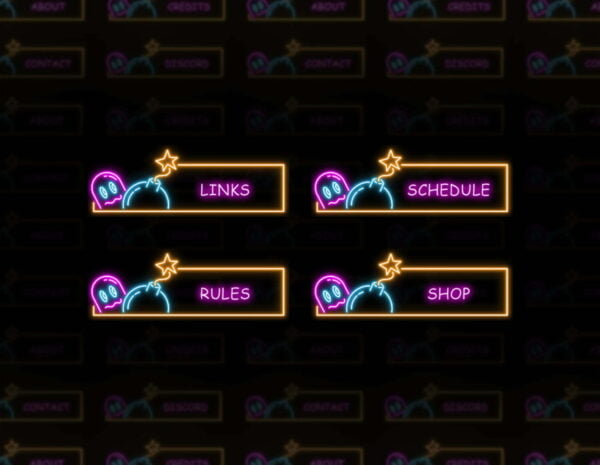Gaming Twitch Panels - 20x Bomberman Gaming Neon Panels - Image2