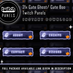 Ghost Twitch Panels - 21x Halloween Cute Ghost/ Cute Boo Panels