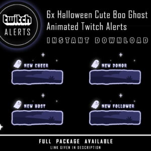 Halloween Twitch Alerts - Cute Boo / Spooky Ghost Animated Alerts