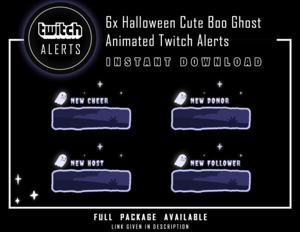 Halloween Twitch Alerts - Cute Boo / Spooky Ghost Animated Alerts