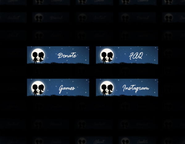 Moon Twitch Panels - 20x Cute Couple and Moon Panels - Image1