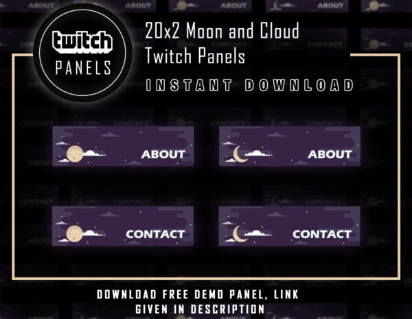 Moon Twitch Panels - 20x2 Moon and Cloud Panels