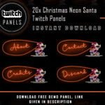 Neon Twitch Panels - 20x Christmas Neon Santa Panels