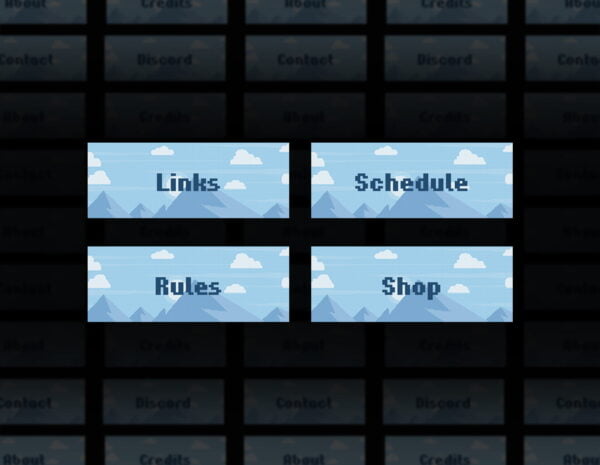 8bit Twitch Panels - 20x Clouds and Mountain Pixel Art Panels - Image2