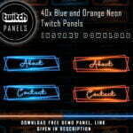 Neon Twitch Panels - 20x2 Blue and Red Neon Panels