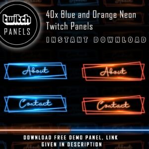 Neon Twitch Panels - 20x2 Blue and Red Neon Panels