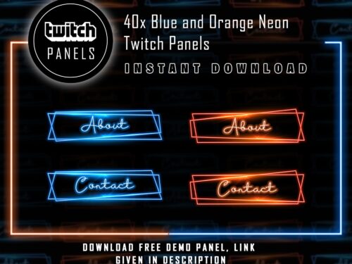 Neon Twitch Panels - 20x2 Blue and Red Neon Panels