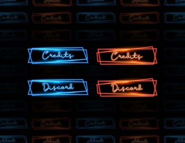 Neon Twitch Panels - 20x2 Blue and Red Neon Panels - Image1