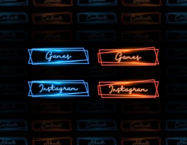 Neon Twitch Panels - 20x2 Blue and Red Neon Panels - Image3