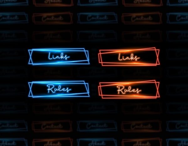 Neon Twitch Panels - 20x2 Blue and Red Neon Panels - Image4