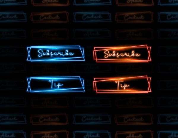 Neon Twitch Panels - 20x2 Blue and Red Neon Panels - Image7