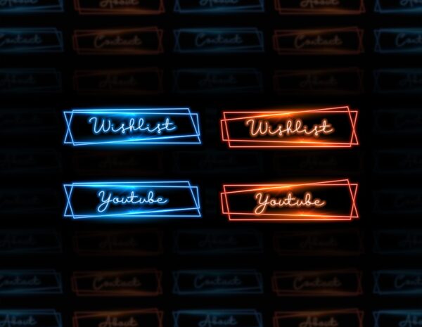 Neon Twitch Panels - 20x2 Blue and Red Neon Panels - Image9