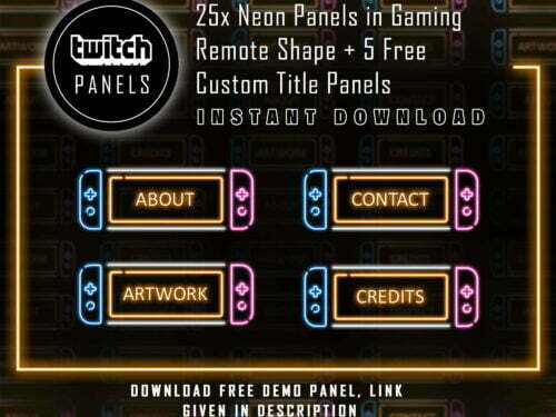 Neon Twitch Panels - 25x Panels in Gaming Remote Shape