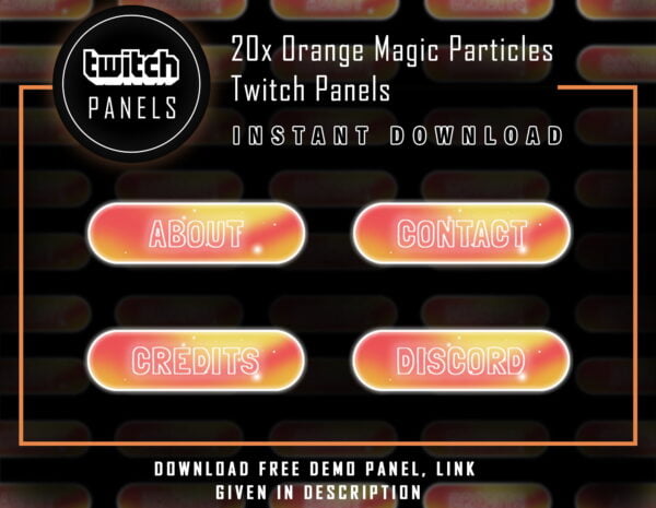 Orange Twitch Panels - 20x Orange Magic Particles Panels