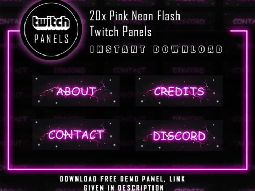 Pink Twitch Panels - 20x Pink Neon Flash Panels
